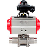 Vannes à boisseau sphérique Elephant BV3131P(3pc)-FP-W-ISO-H LONG DN10-150 passage intégral, corps - acier inoxydable 304, soudé, avec actionneur pneumatique Elephant PA-SA et bloc de fin de course APL-210N