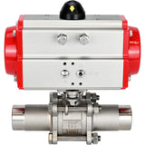 Vannes à boisseau sphérique Elephant BV3131P(3pc)-FP-W-ISO-H LONG DN10-150 passage intégral, corps - acier inoxydable 304, à souder, avec actionneur pneumatique Elephant PA-SA
