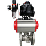 Ball valves Elephant BV3232P(2pc)-FP-F-ISO-H DN15-250 flanged, full bore, two-piece, stainless steel body. steel SS316, seal - PTFE, with pneumatic drive Elephant PA-DA 052-210 pneumatic distributor 4M310-08 220V ATU AFC2000 LSU APL-510N-EX