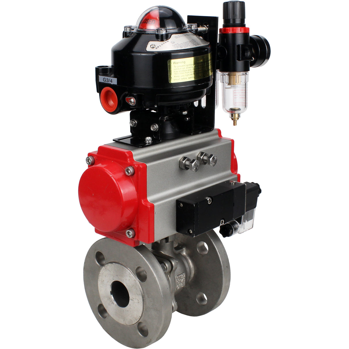 Ball valves Elephant BV3232P(2pc)-FP-F-ISO-H DN15-250 flanged, full bore, two-piece, stainless steel body. steel SS316, seal - PTFE, with pneumatic drive Elephant PA-DA 052-210 pneumatic distributor 4M310-08 220V ATU AFC2000 LSU APL-510N-EX