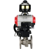 Ball valves Elephant BV3232P(2pc)-FP-F-ISO-H DN15-250 flanged, full bore, two-piece, stainless steel body. steel SS316, seal - PTFE, with pneumatic drive Elephant PA-DA 052-210 pneumatic distributor 4M310-08 220V gearbox MON LSU APL-510N-EX