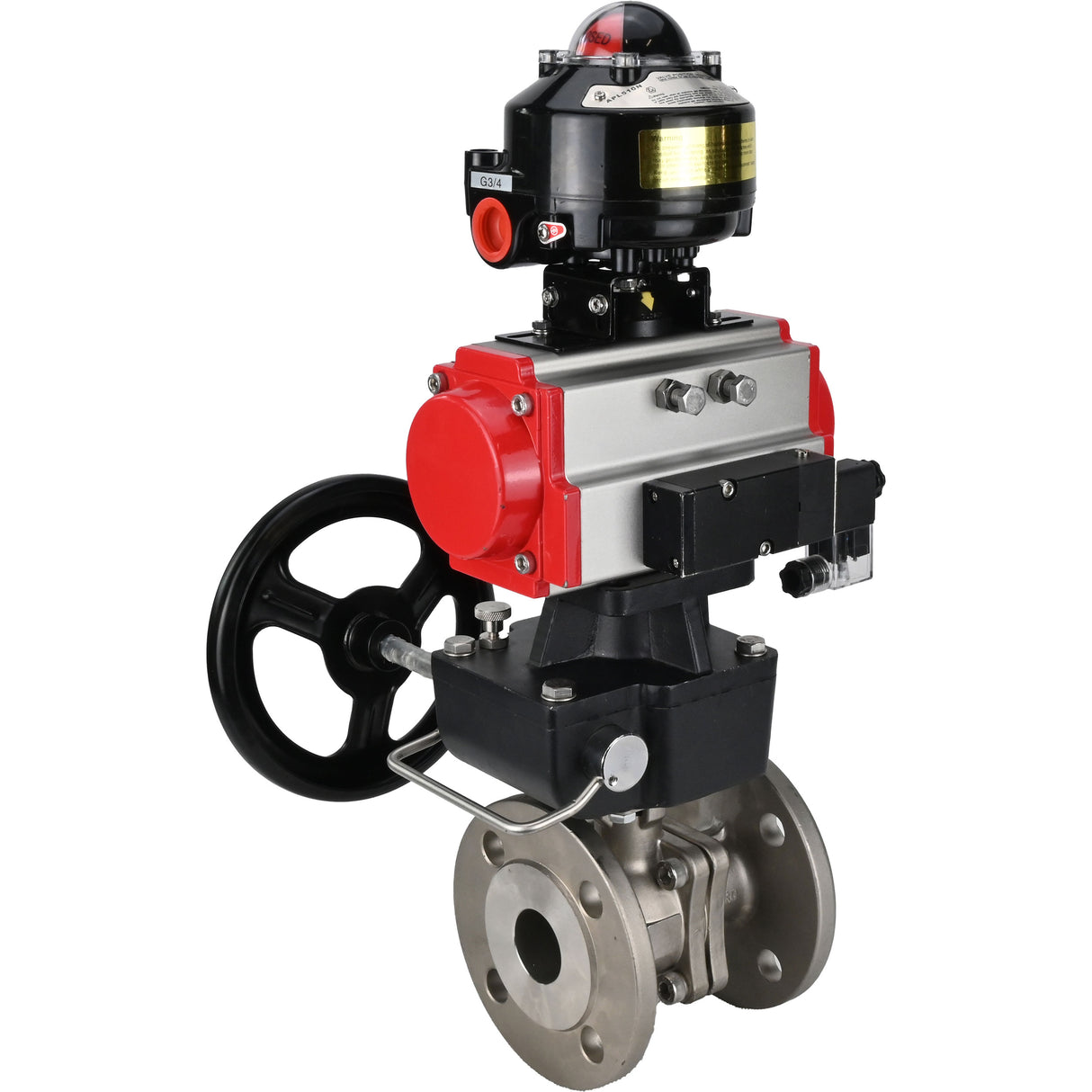 Ball valves Elephant BV3232P(2pc)-FP-F-ISO-H DN15-250 flanged, full bore, two-piece, stainless steel body. steel SS316, seal - PTFE, with pneumatic drive Elephant PA-DA 052-210 pneumatic distributor 4M310-08 220V gearbox MON LSU APL-510N-EX