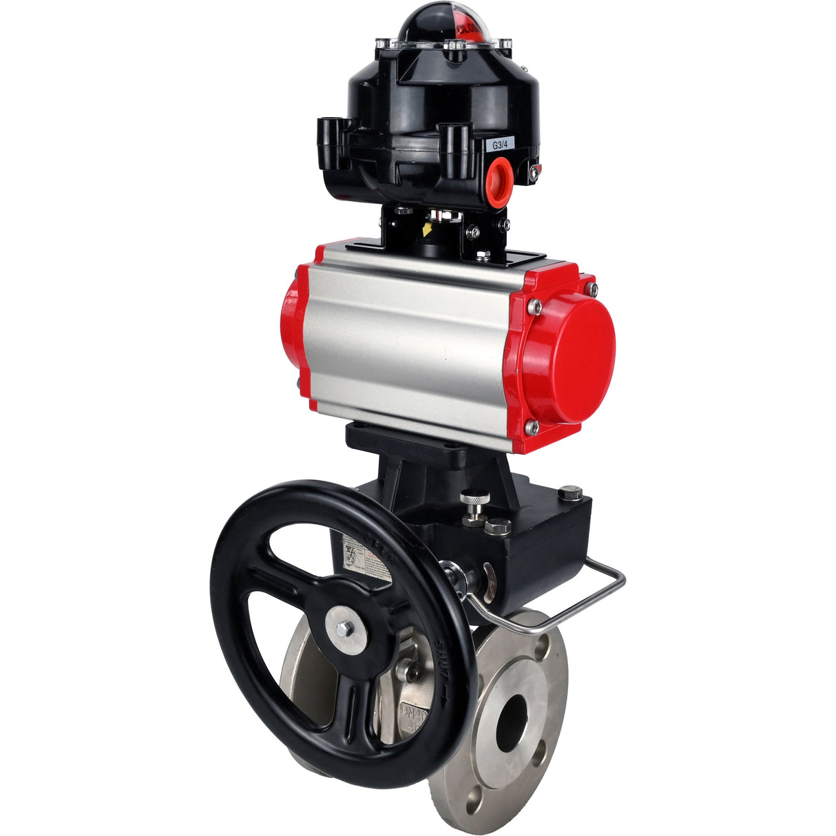 Ball valves Elephant BV3232P(2pc)-FP-F-ISO-H DN15-250 flanged, full bore, two-piece, stainless steel body. steel SS316, seal - PTFE, with pneumatic drive Elephant PA-DA 052-210 pneumatic distributor 4M310-08 220V gearbox MON LSU APL-510N-EX