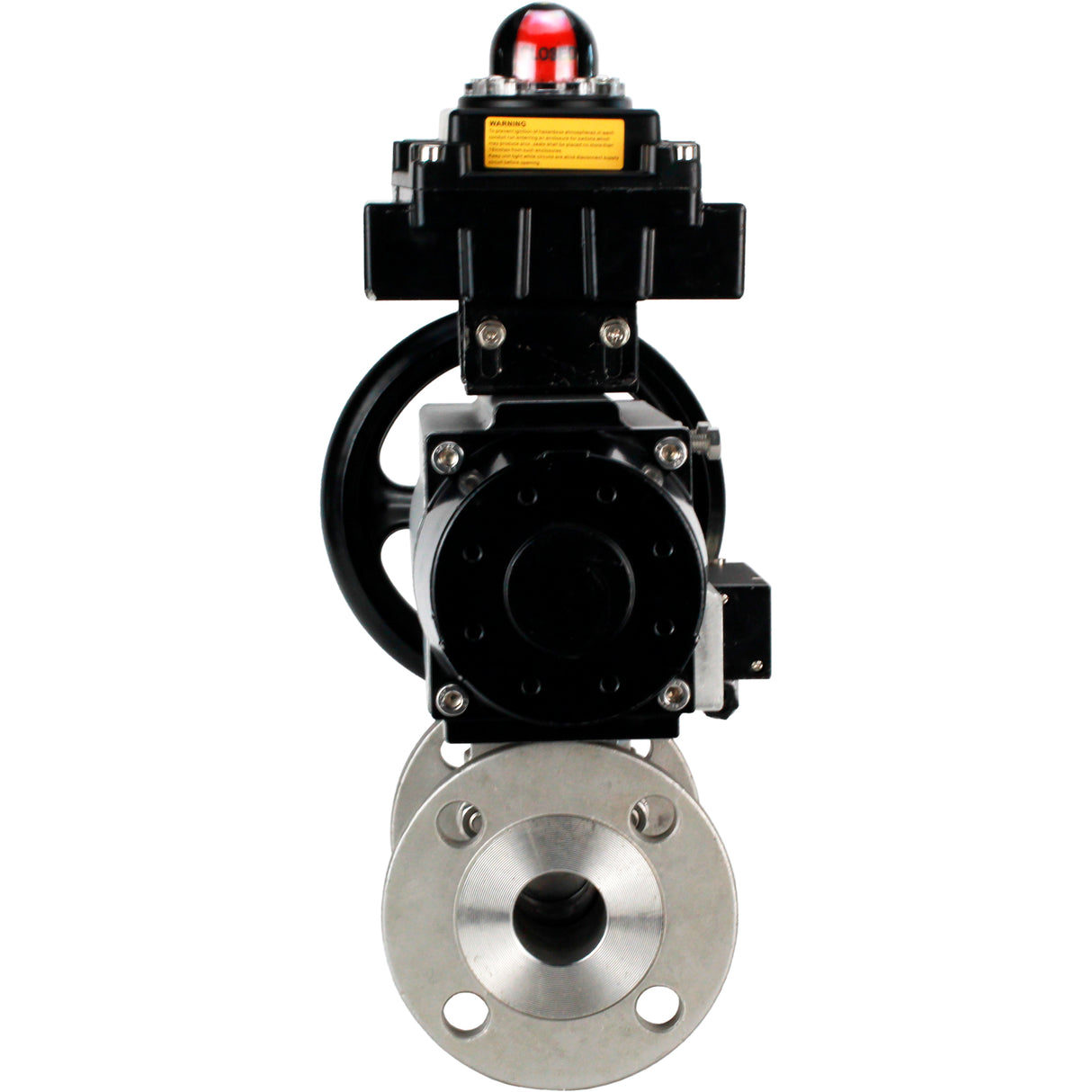 Ball valves Elephant BV3232P(3pc)-FP-F-ISO-H DN65-100 25/40 bar flanged with ISO flange, body - 316 stainless steel, full bore, seal - PTFE, with pneumatic drive PA-DA-105-1, pneumatic distributor 4M310-08 220V, LSU APL-410N Ex
