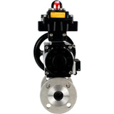 Ball valves Elephant BV3232P(3pc)-FP-F-ISO-H DN65-100 25/40 bar flanged with ISO flange, body - 316 stainless steel, full bore, seal - PTFE, with pneumatic drive PA-DA-105-1, pneumatic distributor 4M310-08 220V, LSU APL-410N Ex