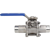 Robinets à boisseau sphérique Elephant BV3131P(3pc)-FP-WH en acier inoxydable SS304, à passage intégral, en trois parties, joint - PTFE, soudé, avec poignée