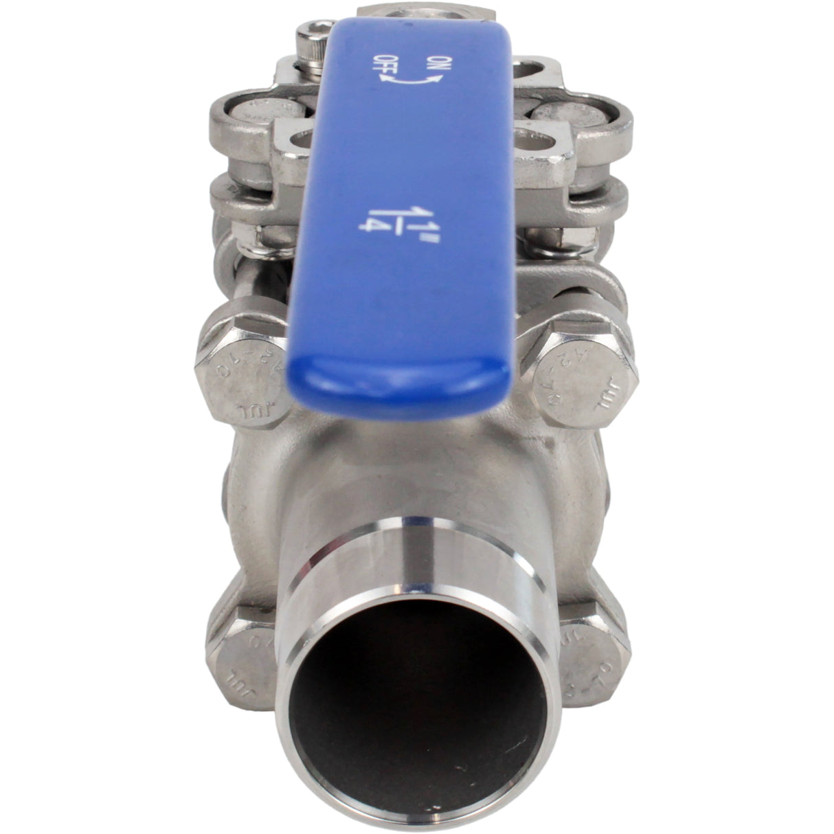 Robinets à boisseau sphérique Elephant BV3131P(3pc)-FP-WH en acier inoxydable SS304, à passage intégral, en trois parties, joint - PTFE, soudé, avec poignée