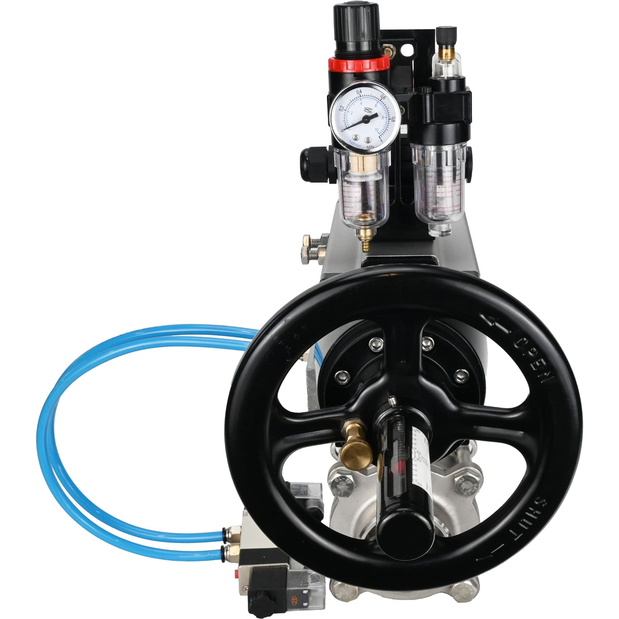 Ball valves Elephant BV3232P(3pc)-FP-W-ISO-H,  body material - Stainless steel AISI 316, seal - PTFE / PTFE / Teflon, with pneumatic actuator double action PA-DA-105-1, 4V320-08 220V, LSU APL-210N, ATU AFC2000