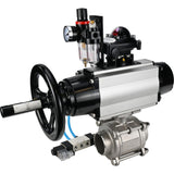 Ball valves Elephant BV3232P(3pc)-FP-W-ISO-H,  body material - Stainless steel AISI 316, seal - PTFE / PTFE / Teflon, with pneumatic actuator double action PA-DA-105-1, 4V320-08 220V, LSU APL-210N, ATU AFC2000