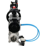Ball valves Elephant BV3232P(3pc)-FP-W-ISO-H,  body material - Stainless steel AISI 316, seal - PTFE / PTFE / Teflon, with pneumatic actuator double action PA-DA-105-1, 4V320-08 220V, LSU APL-210N, ATU AFC2000