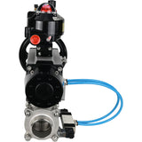 Ball valves Elephant BV3232P(3pc)-FP-W-ISO-H,  body material - Stainless steel AISI 316, seal - PTFE / PTFE / Teflon, with pneumatic actuator double action PA-DA-105-1, 4V320-08 220V, LSU APL-510N Ex, ATU AFC2000