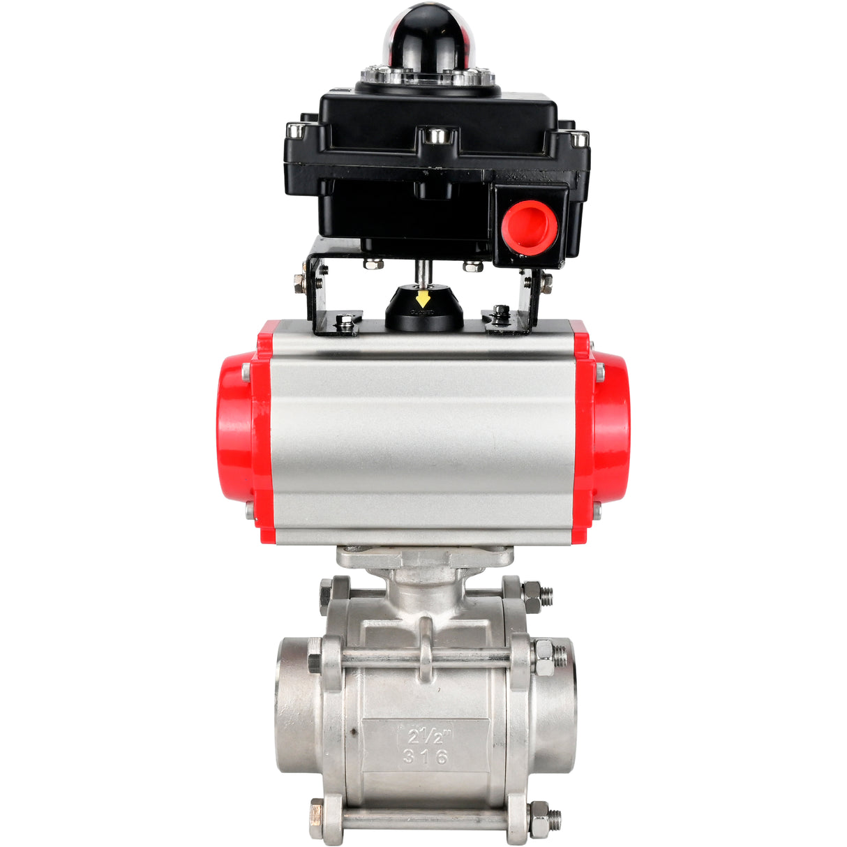 Ball valves Elephant BV3232P(3pc)-FP-W-ISO-H WDVF DN15-32 63 bar full bore, body - 316 stainless steel, seal - PTFE, for welding, with PA-DA pneumatic actuator, pneumatic distributor 4M310-08 220V, LSU APL-410N EX