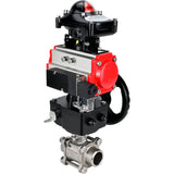 Ball valves Elephant BV3232P(3pc)-FP-W-ISO-H WDVF DN15-32 63 bar full bore, 316 stainless steel, seal - PTFE, for welding, with PA-DA pneumatic actuator, pneumatic distributor 4M310-08 24V, LSU APL-210N, manual backup for MON