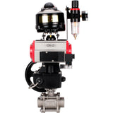 Ball valves Elephant BV3232P(3pc)-FP-W-ISO-H WDVF DN15-32 63 bar full bore, 316 stainless steel, PTFE, for welding, with PA-DA pneumatic actuator, pneumatic distributor 4M310-08 220V, LSU APL-510N EX, manual backup for MON, ATU AFC2000