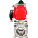 Ball valves Elephant BV3232P(3pc)-FP-W-ISO-H WDVF DN15-32 63 bar full bore, body - 316 stainless steel, seal - PTFE, for welding, with PA-SA pneumatic actuator, pneumatic distributor 4M310-08 220V