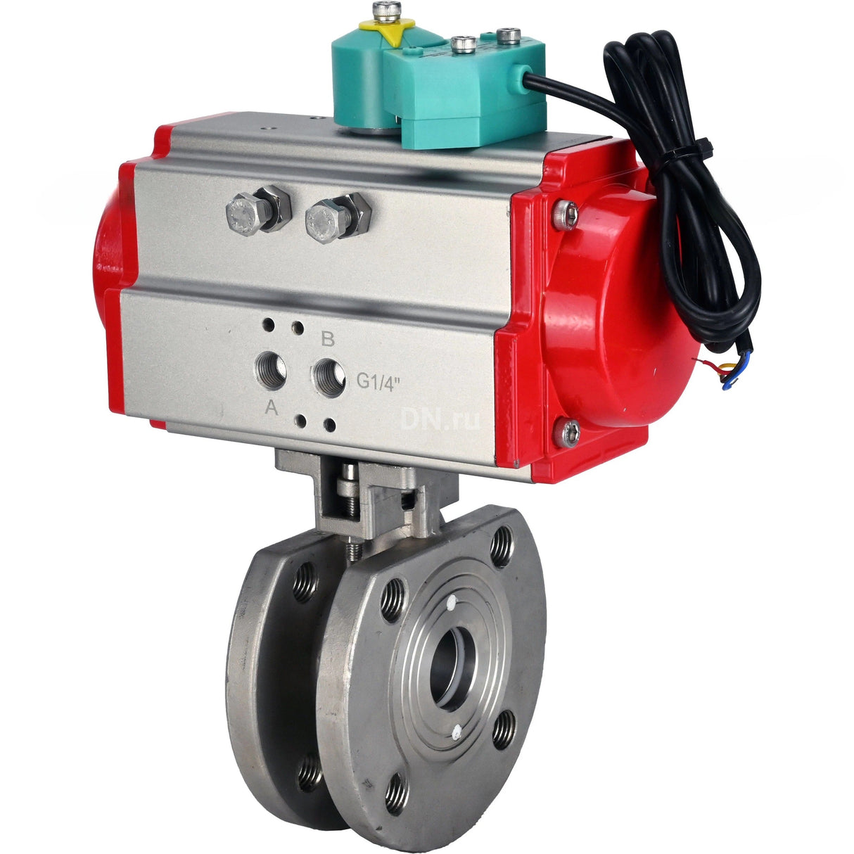 Ball valves Elephant BV3232P-FP-Fb-ISO-H DN15-100 16 bar full bore, interflange, body - 316 stainless steel, seal - PTFE, with pneumatic drive PA-DA and ALS200D magnetic switch