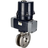Ball valves Elephant BV3232P-FP-Fb-ISO-H full bore, interflanged, body - SS316 stainless steel, seal - PTFE, with electric quarter turn actuator Elephant QTSA-N-EM-O0-220VAC