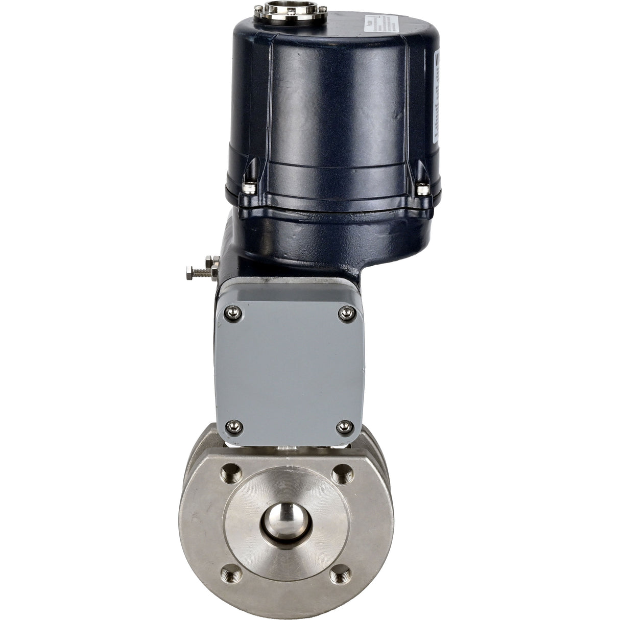 Ball valves Elephant BV3232P-FP-Fb-ISO-H full bore, interflanged, body - SS316 stainless steel, seal - PTFE, with electric quarter turn actuator Elephant QTSA-N-EM-O0-220VAC