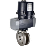 Ball valves Elephant BV3232P-FP-Fb-ISO-H full bore, interflanged, body - SS316 stainless steel, seal - PTFE, with electric quarter turn actuator Elephant QTSA-N-EM-O0-220VAC