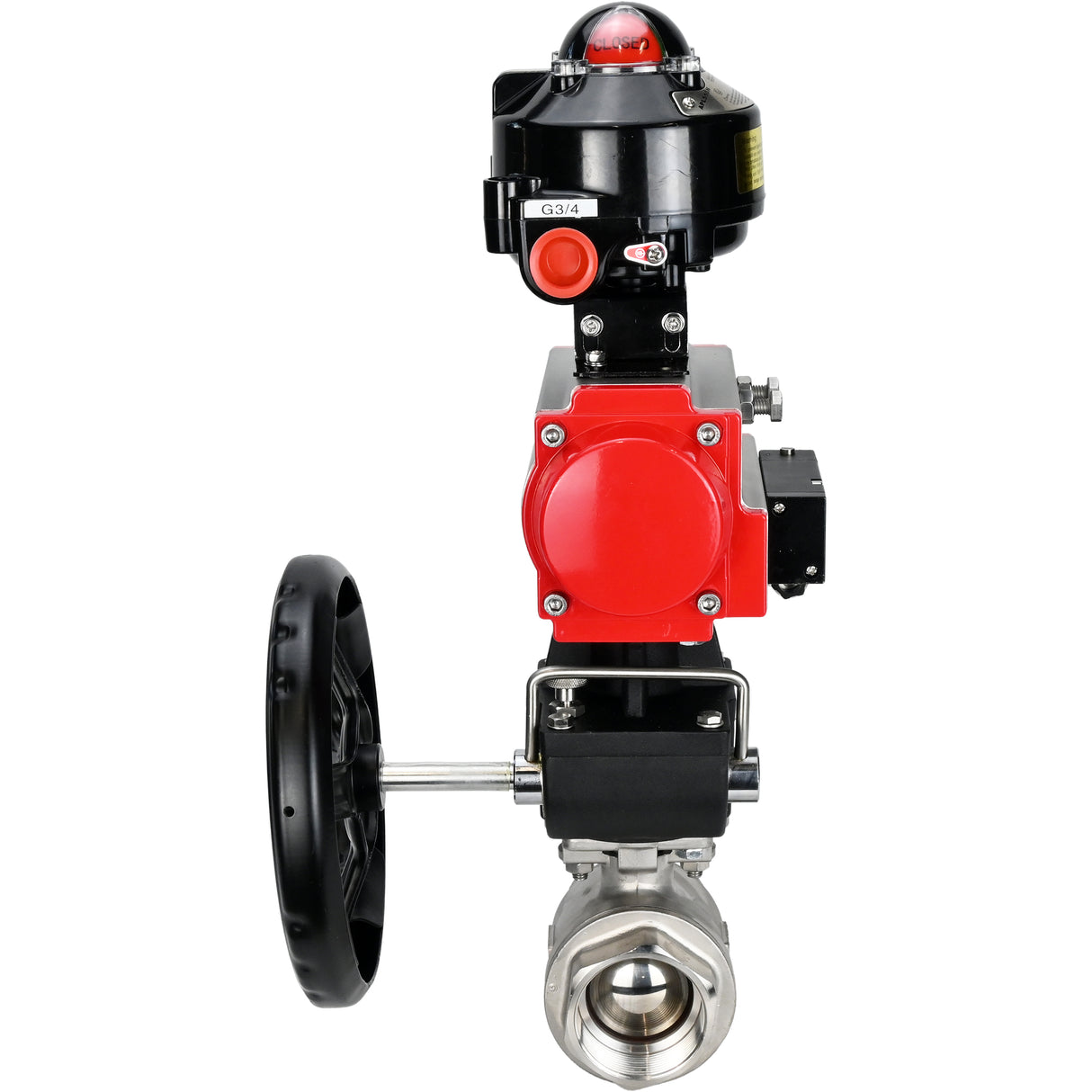 Ball valves Elephant BV3232P(2pc)-FP-T-ISO-H threaded, full bore, stainless steel body. steel SS316, seal - PTFE, with pneumatic drive Elephant PA-DA 052-105 pneumatic distributor 4M310-08 220V gearbox MON LSU APL-510N-EX
