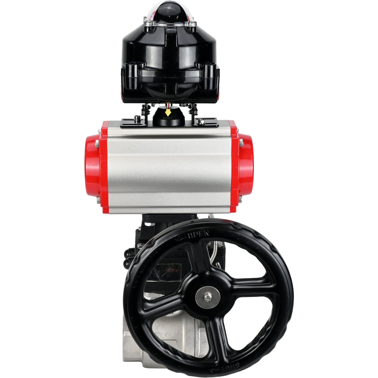 Ball valves Elephant BV3232P(2pc)-FP-T-ISO-H threaded, full bore, stainless steel body. steel SS316, seal - PTFE, with pneumatic drive Elephant PA-DA 052-105 pneumatic distributor 4M310-08 220V gearbox MON LSU APL-510N-EX