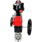 Ball valves Elephant BV3232P(2pc)-FP-T-ISO-H threaded, full bore, stainless steel body. steel SS316, seal - PTFE, with pneumatic drive Elephant PA-DA 052-105 pneumatic distributor 4M310-08 220V gearbox MON LSU APL-510N-EX