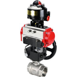 Ball valves Elephant BV3232P(2pc)-FP-T-ISO-H threaded, full bore, stainless steel body. steel SS316, seal - PTFE, with pneumatic drive Elephant PA-DA 052-105 pneumatic distributor 4M310-08 220V gearbox MON LSU APL-510N-EX