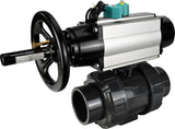 Ball valves Elephant BV4242E-FP-GRM-ISO, body material - UPVC, ball material - UPVC, seal - EPDM, with pneumatic actuator double action PA-DA-105-1, pneumatic distributor 4M310-08 24V and magnetic switch ALS200D