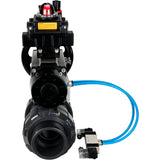 Ball valves Elephant BV4242E-FP-GRM-ISO, body material - UPVC, ball material - UPVC, seal - EPDM, with pneumatic actuator double action PA-DA-105-1, pneumatic distributor 4V320-08 220V, LSU APL-410N EX and ATU AFC2000