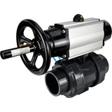 Ball valves Elephant BV4242E-FP-GRM-ISO, body material - UPVC, ball material - UPVC, seal - EPDM, with pneumatic actuator double action PA-DA-105-1 and pneumatic distributor 4V320-10 220V