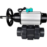 Ball valves Elephant BV4242E-FP-GRM-ISO, body material - UPVC, ball material - UPVC, seal - EPDM, with pneumatic actuator double action PA-DA-105-1 and magnetic switch ALS200D