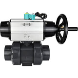 Ball valves Elephant BV4242E-FP-GRM-ISO, body material - UPVC, ball material - UPVC, seal - EPDM, with pneumatic actuator double action PA-DA-105-1 and magnetic switch ALS200D