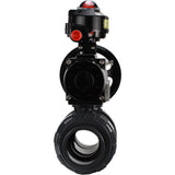 Ball valves Elephant BV4242E-FP-GRM-ISO, body material - UPVC, ball material - UPVC, seal - EPDM, with pneumatic actuator double action PA-DA-105-1 and LSU APL-510N EX