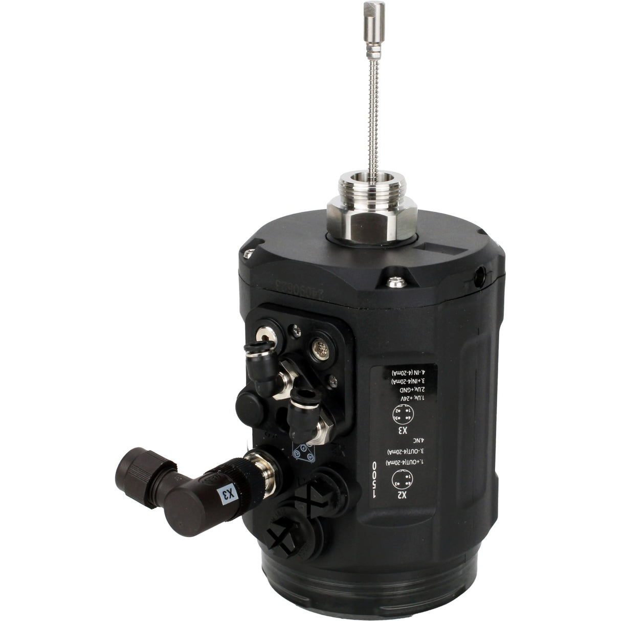 Electropneumatic positioners Elephant EIP-1500 intelligent, linear stroke range - 5-50mm, voltage - 24V, pressure - 3-7bar, housing - plastic, color - black