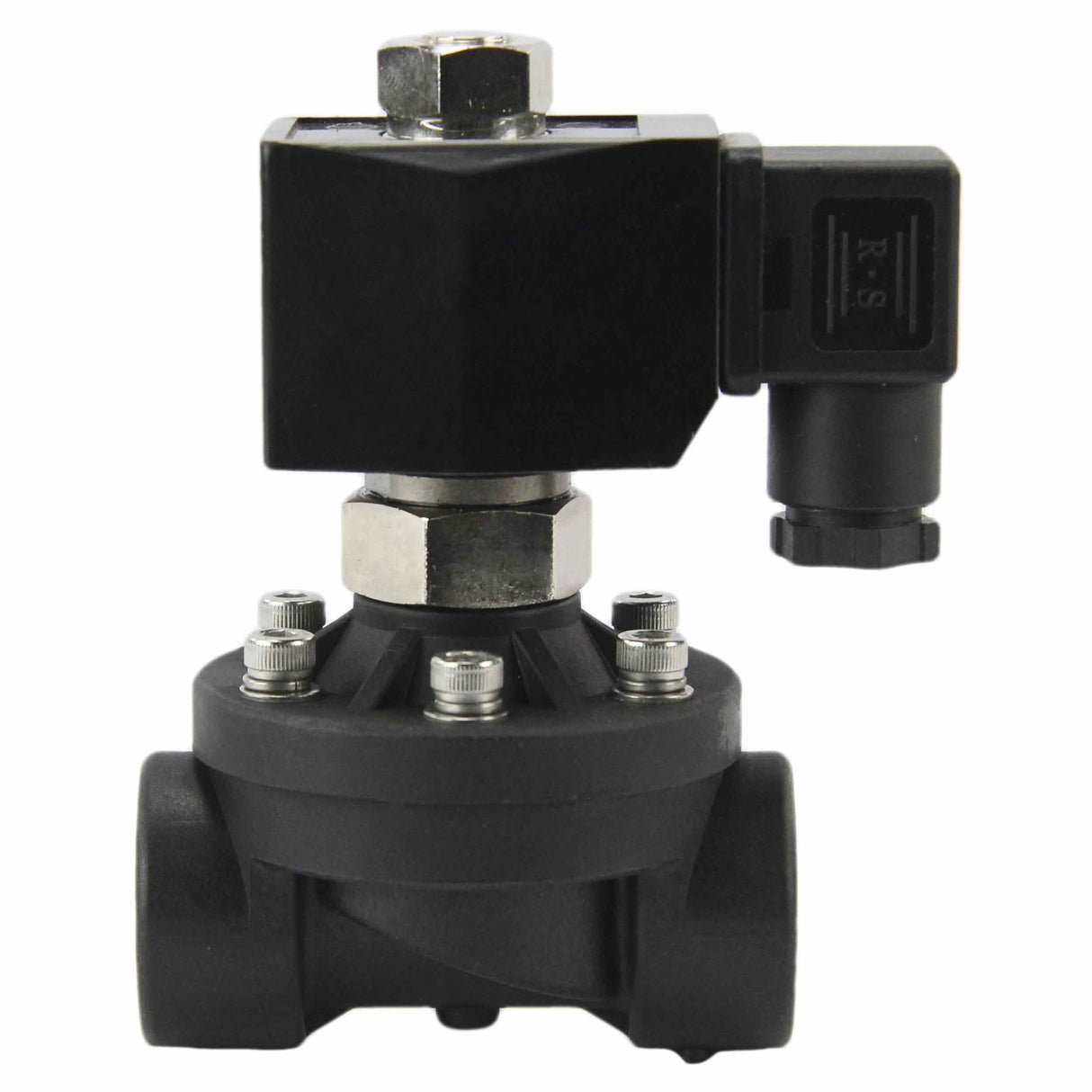 Electroválvula eléctrica de acción semidirecta, de dos vías, normalmente abierta, Elephant DW-51-NO NBR G 24V, material del cuerpo - Nylon 66, junta - NBR