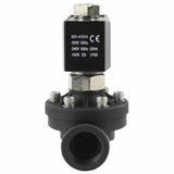 Electroválvula eléctrica de acción semidirecta, de dos vías, normalmente abierta, Elephant DW-51-NO EPDM G 110/220V, material del cuerpo: Nylon 66, junta: EPDM