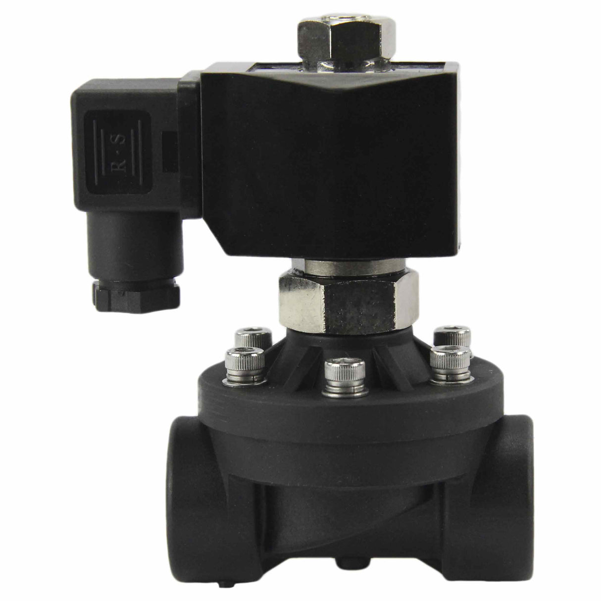 Electroválvula eléctrica de acción semidirecta, de dos vías, normalmente abierta, Elephant DW-51-NO NBR G 24V, material del cuerpo - Nylon 66, junta - NBR