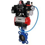 Water butterfly valve Elephant GGG50-GGG40-EPDM body material - cast iron GGG50, disk material - cast iron GGG40, seal - EPDM with pneumatic actuator Elephant SA, pneumatic distributor 4M310-08 24V, limit switch block APL-410N EX and air filter AFC2000