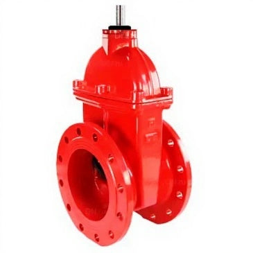 Wedge gate valves Elephant GVWN1414E-2W-F DN50-200 10/16 bar, flanged, body - cast iron GGG50, seal - EPDM, with ISO flange and non-rising stem, color - red, with multi-turn electric actuator Elephant MT-N-EM-O1-380VAC-U1 380V