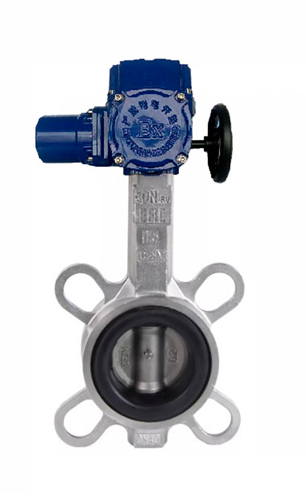 Válvula de mariposa de agua Elephant 316L-316L-NBR material del cuerpo - acero inoxidable aisi 316l, material del disco - acero inoxidable AISI 316L, sello - NBR con actuador eléctrico de 1/4 de vuelta Elephant QT-W (M) 380V
