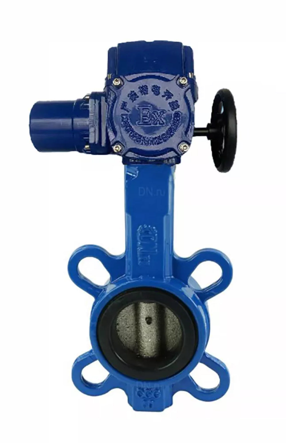 Vanne papillon d'eau Elephant GGG50-GGG40-EPDM, matériau du corps - fonte GGG50, matériau du disque - fonte GGG40, joint - EPDM, avec actionneur électrique QT-W (M) 220V
