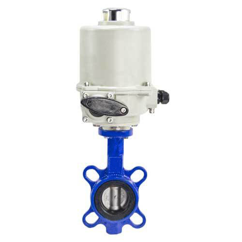 Válvula Mariposa de Agua Elefante WCB-316L-VITON, material cuerpo - Acero al carbono WCB, material disco - Acero inoxidable aisi 316l, sello - Viton con actuador eléctrico GZ OF(K) 24V