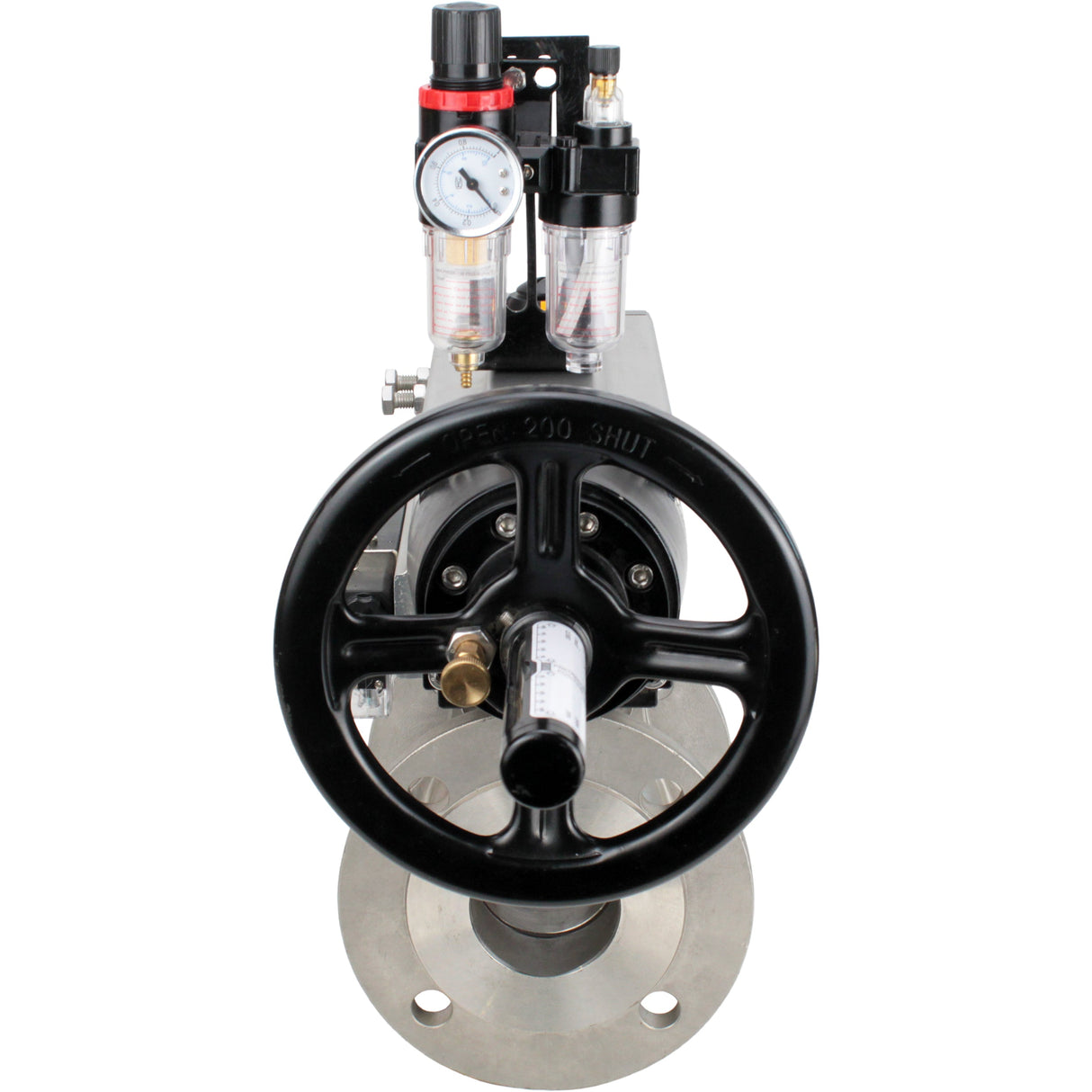 Ball valves Elephant BV3232P(2pc)-FP-F-ISO-H DN80-100 16 bar, full bore flanged, stainless steel SS316, seal - PTFE, with pneumatic actuator PA-DA-105-1 double acting, with pneumatic distributor 4M310-08 220V , with ATU AFC2000