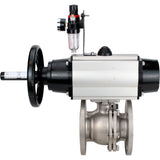 Ball valves Elephant BV3232P(2pc)-FP-F-ISO-H DN80-100 16 bar, full bore flanged, stainless steel SS316, seal - PTFE, with pneumatic actuator PA-DA-105-1 double acting, with pneumatic distributor 4M310-08 220V , with ATU AFC2000