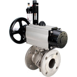 Ball valves Elephant BV3232P(2pc)-FP-F-ISO-H DN80-100 16 bar, full bore flanged, stainless steel SS316, seal - PTFE, with pneumatic actuator PA-DA-105-1 double acting, with pneumatic distributor 4M310-08 220V , with ATU AFC2000