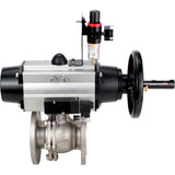Ball valves Elephant BV3232P(2pc)-FP-F-ISO-H DN80-100 16 bar, full bore flanged, stainless steel SS316, seal - PTFE, with pneumatic actuator PA-DA-105-1 double acting, with pneumatic distributor 4M310-08 220V , with ATU AFC2000