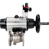 Ball valves Elephant BV3232P(2pc)-FP-F-ISO-H DN80-100 16 bar, full bore flanged, stainless steel SS316, seal - PTFE, with pneumatic actuator PA-DA-105-1 double acting, with pneumatic distributor 4M310-08 220V , with ATU AFC2000