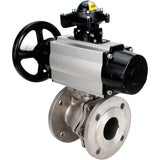 Ball valves Elephant BV3232P(2pc)-FP-F-ISO-H DN80-100 16 bar, full bore flanged, stainless steel SS316, seal - PTFE, with pneumatic actuator PA-DA-105-1 double acting, with pneumatic distributor 4M310-08 220V , with LSU APL-210N