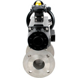 Ball valves Elephant BV3232P(2pc)-FP-F-ISO-H DN80-100 16 bar, full bore flanged, stainless steel SS316, seal - PTFE, with pneumatic actuator PA-DA-105-1 double acting, with pneumatic distributor 4M310-08 220V , with LSU APL-210N