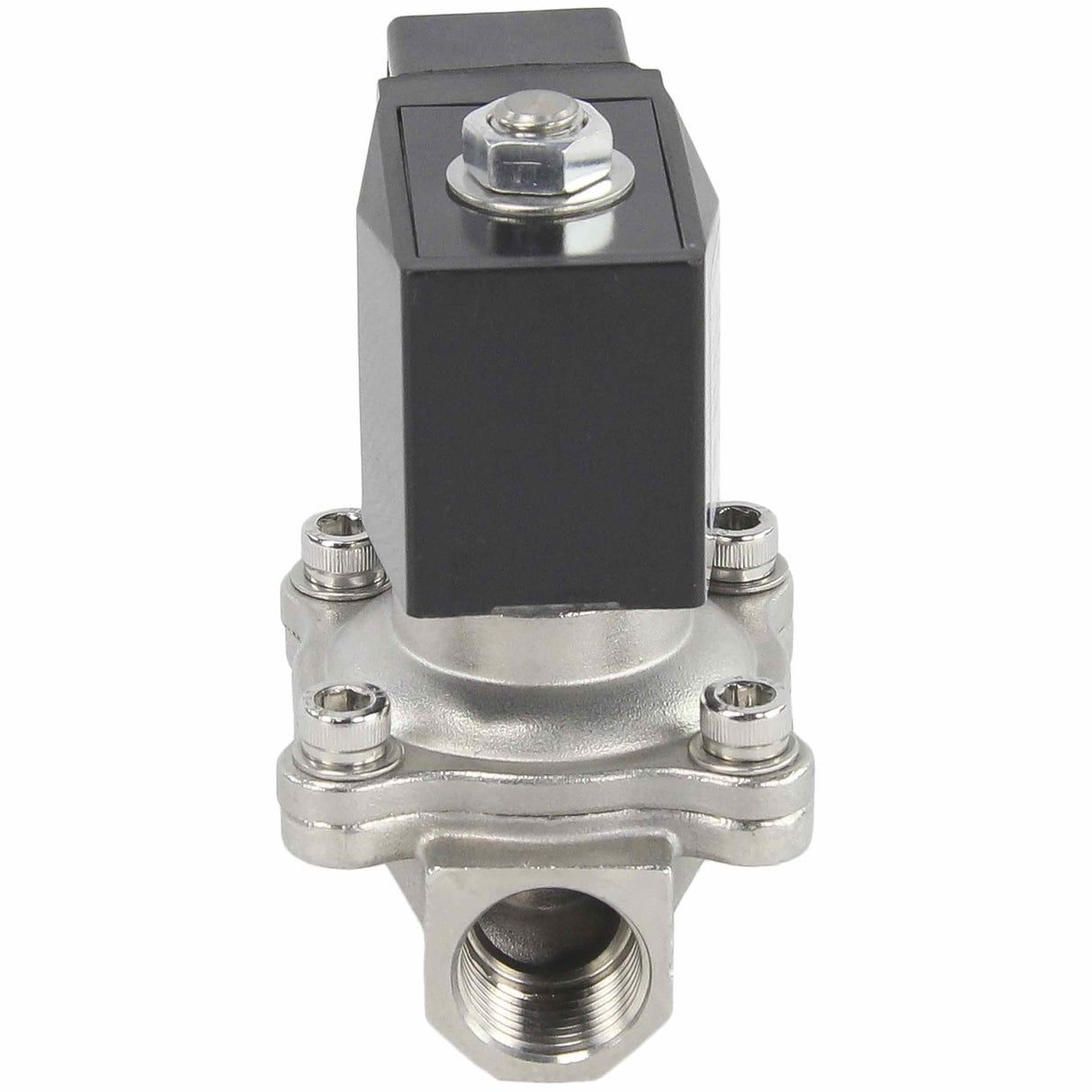 Electroválvula eléctrica de acción directa de dos vías normalmente cerrada Elephant VS2W-201V-NC VITON 24V, material del cuerpo - acero inoxidable AISI 304, junta - Viton